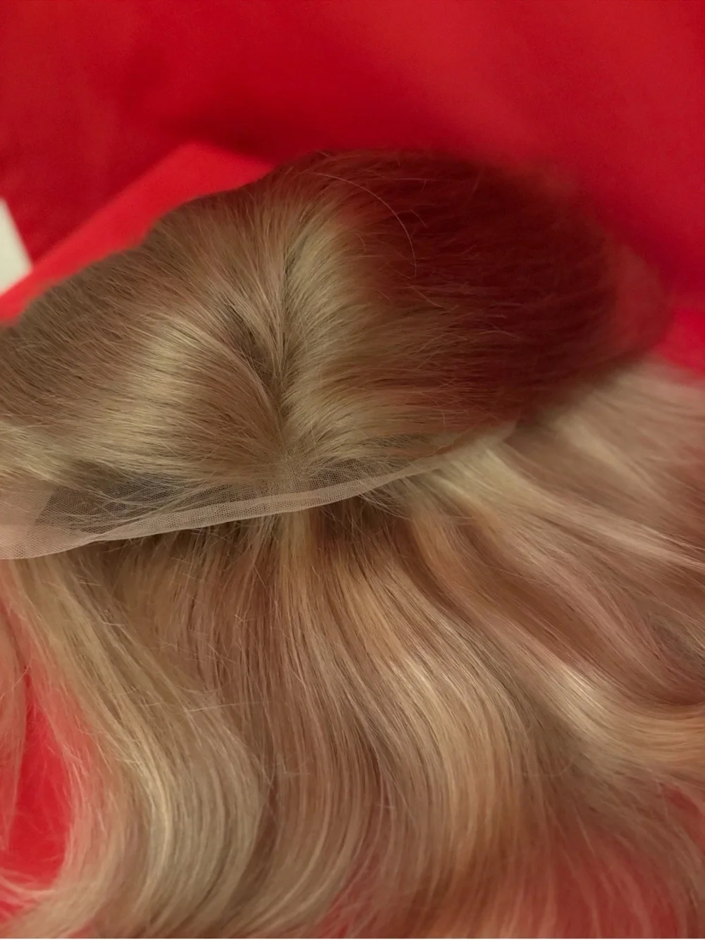 22” Wig Front Lace Natural Blonde Roots Ombré Highlight 100% Human Hair